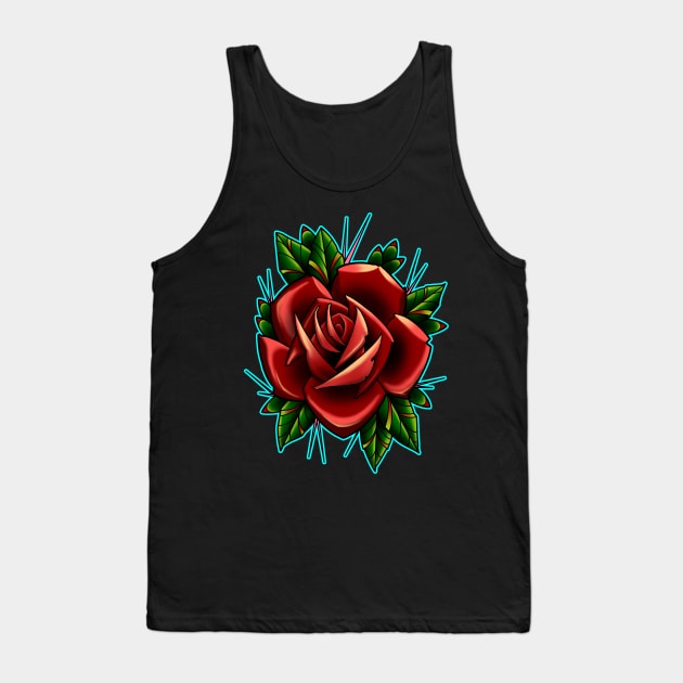 red rose spikey Tank Top by Violent Prophet